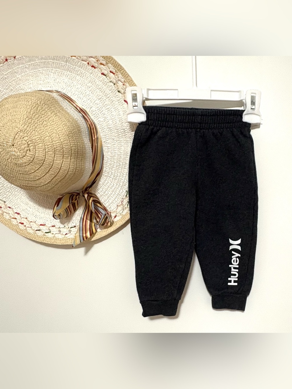 Hurley Black Kids Logo Joggers with White Print